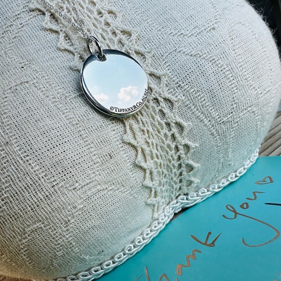 Tiffany & Co Notes Round Disc Charm Necklace in Silver, 18" - Picture 4 of 7